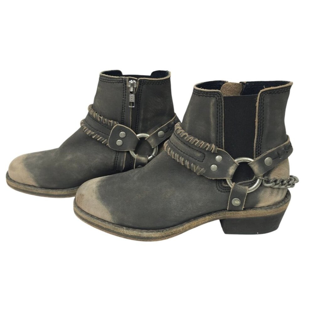 Free People Stony Desert Ankle Boot Womens 6.5 Harness Leather Western Booties